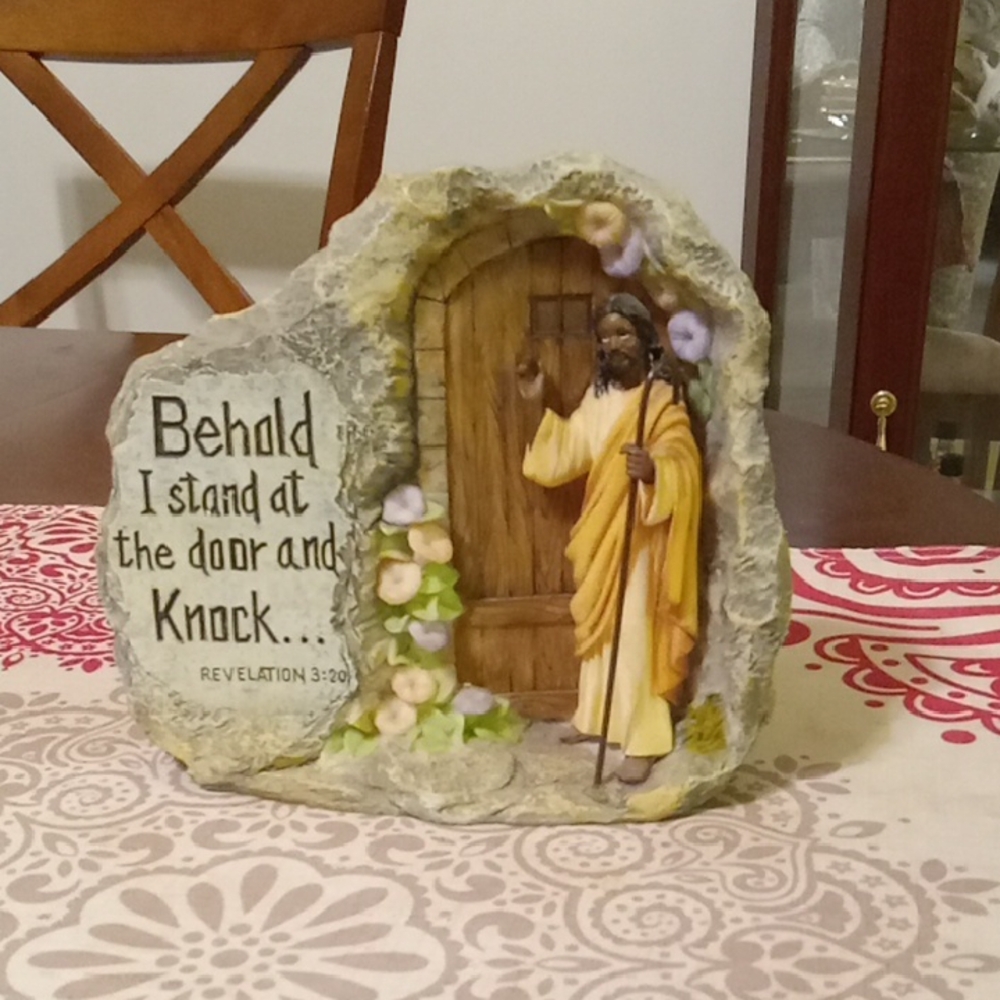 Decorative Religious Stone with Door and Figure